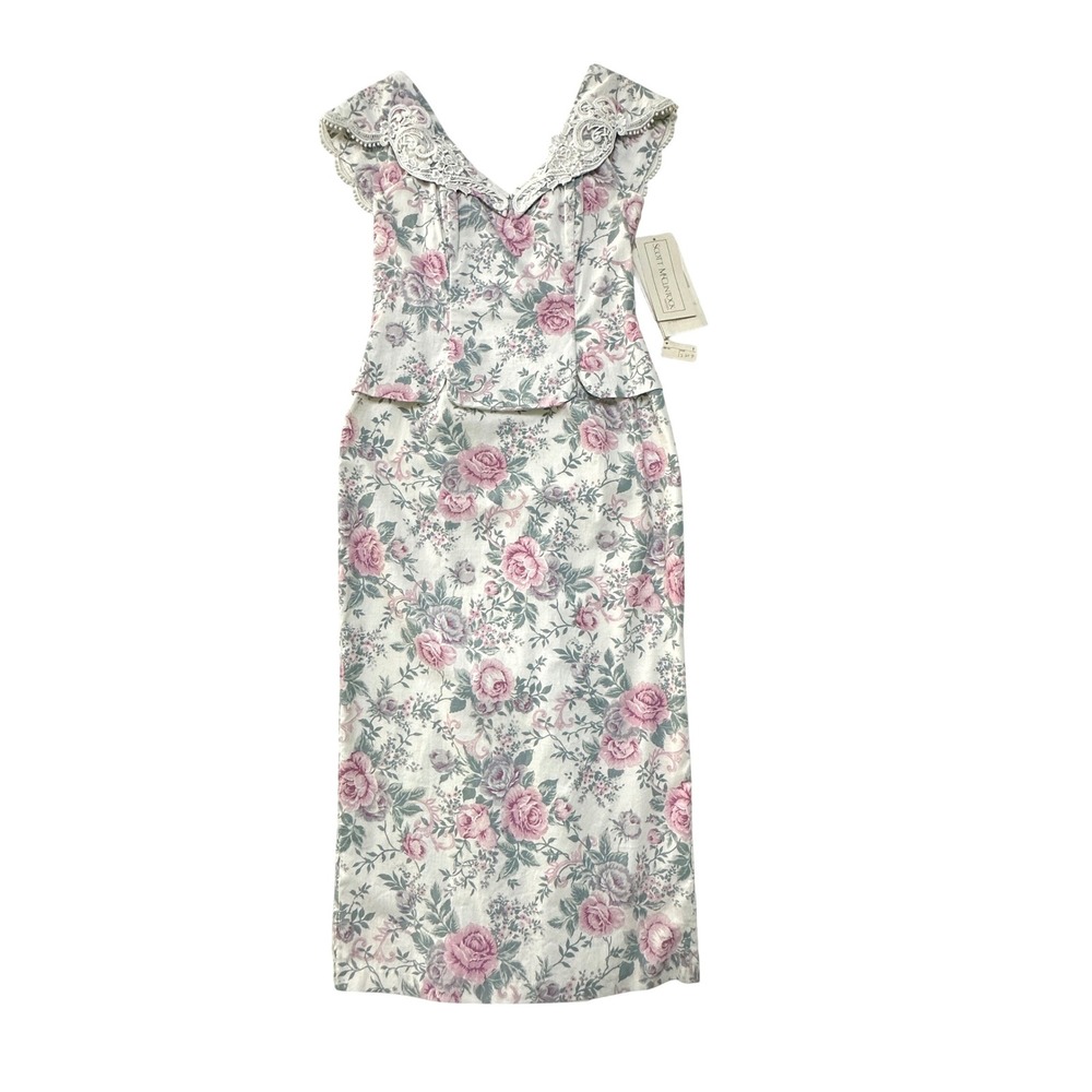 NWT 1991 Scott McClintock Floral Dress Sz 10 Cottagecore Romantic Coquette Gown - Picture 7 of 16
